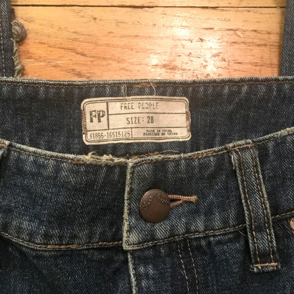 Free People Patchwork Slim Slouch Jeans - Picture 3 of 7